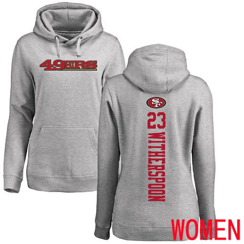 San Francisco 49ers Ash Women Ahkello Witherspoon Backer #23 Pullover NFL Hoodie Sweatshirts